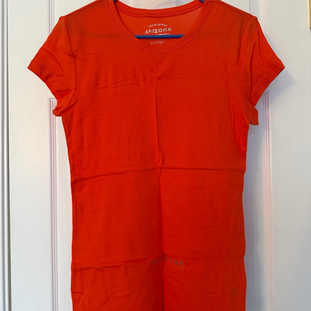 Arizona Jean Company Girls Short Sleeve Tee - Orange-Red